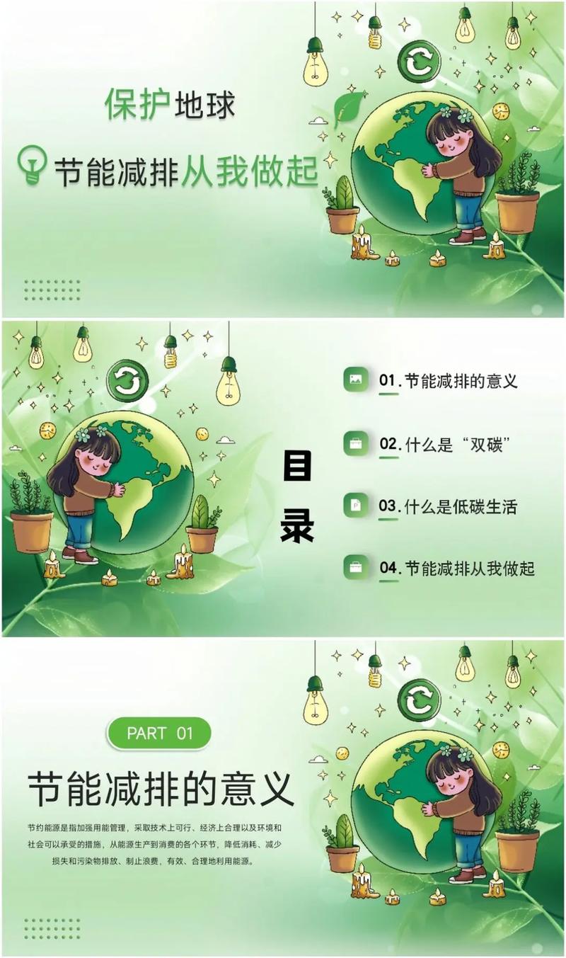 低碳节能，保护地球——世界地球日ppt